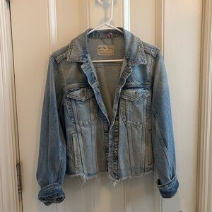 Free People Light Blue Distressed Jean Jacket